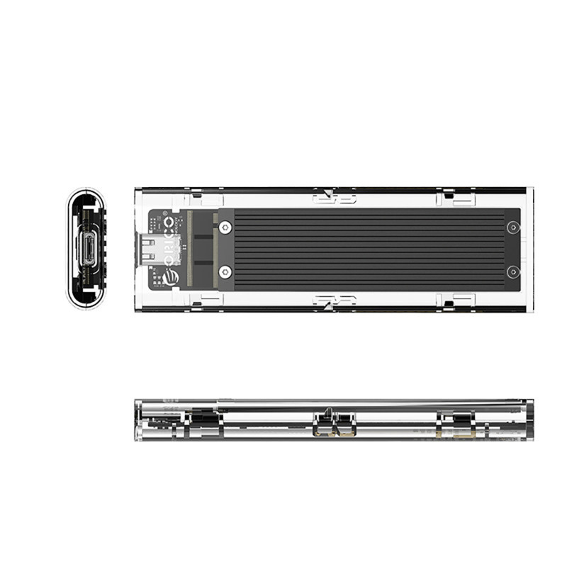 TCM2-C3 M.2 NVME USB-C 10Gb/ s disko dėklas – juodas/ permatomas