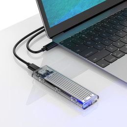 
TCM2-C3 M.2 NVME USB-C 10Gb/ s disko dėklas – pilkai skaidrus
