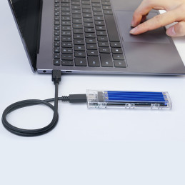 
TCM2-C3 M.2 NVME USB-C 10Gb/ s disko dėklas – mėlynas-permatomas
