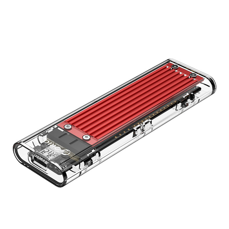
TCM2-C3 M.2 NVME USB-C 10Gb/ s disko dėklas – raudonas/ permatomas
