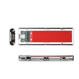 
TCM2-C3 M.2 NVME USB-C 10Gb/ s disko dėklas – raudonas/ permatomas
