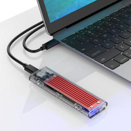 
TCM2-C3 M.2 NVME USB-C 10Gb/ s disko dėklas – raudonas/ permatomas
