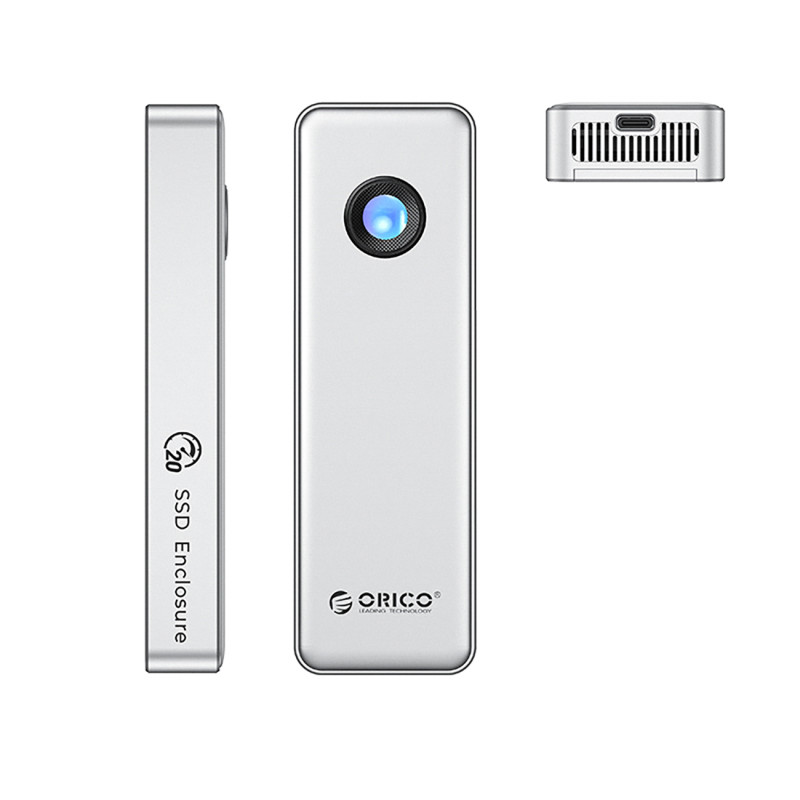 OUM2-G20 M.2 NVME USB-C 20Gb/ s disko dėklas – sidabrinis