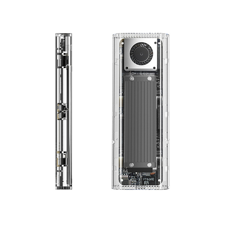 TCM2-G20 M.2 NVME USB-C 3.2 20Gb/ s disko dėklas – sidabrinis skaidrus
