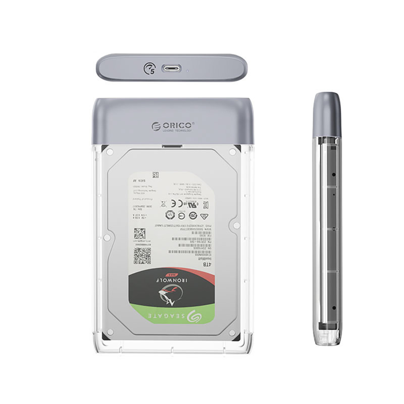 TX25C3 2,5 colio HDD / SSD USB-C 5Gb/ s dėklas – skaidrus