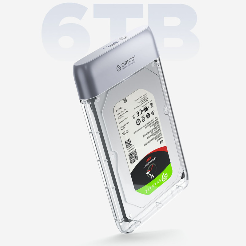 TX25C3 2,5 colio HDD / SSD USB-C 5Gb/ s dėklas – skaidrus