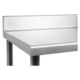 Virtuvinis stalas su nerūdijančio plieno stalviršiu su apvadu ir apatine lentyna 100x60cm