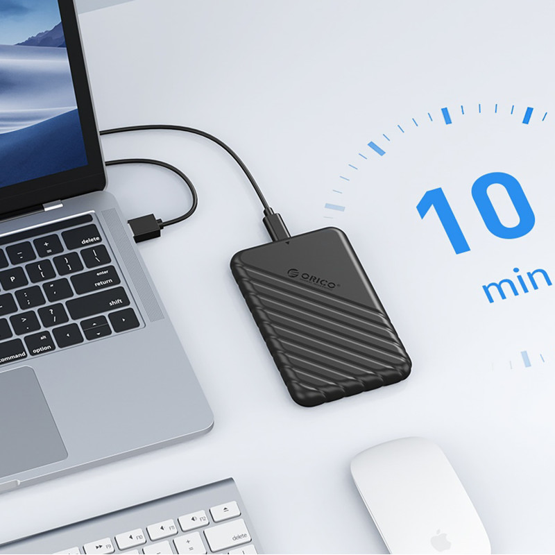 25PW1C-C3 2,5 colio HDD / SSD USB-C 6Gb/ s disko dėklas – juodas