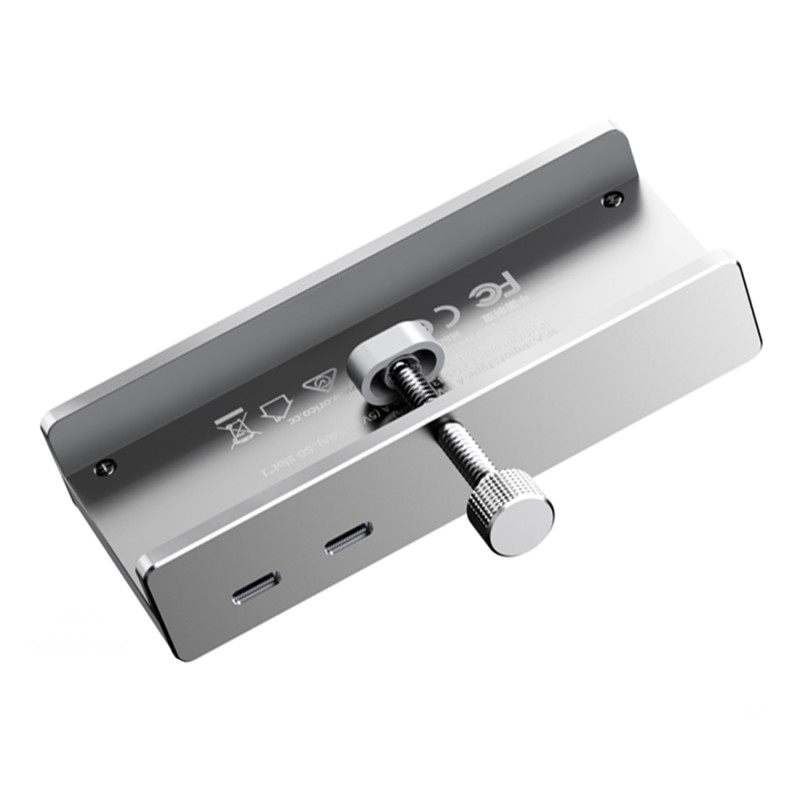 
MH5PMM su spaustukais tvirtinamas šakotuvas USB-C / USB-A SD TF 3,5 mm garsas – sidabrinis
