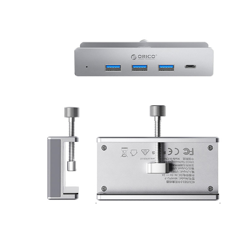MH4PC stebulės gnybtas, montuojamas USB-C / USB-A USB-C – sidabrinis