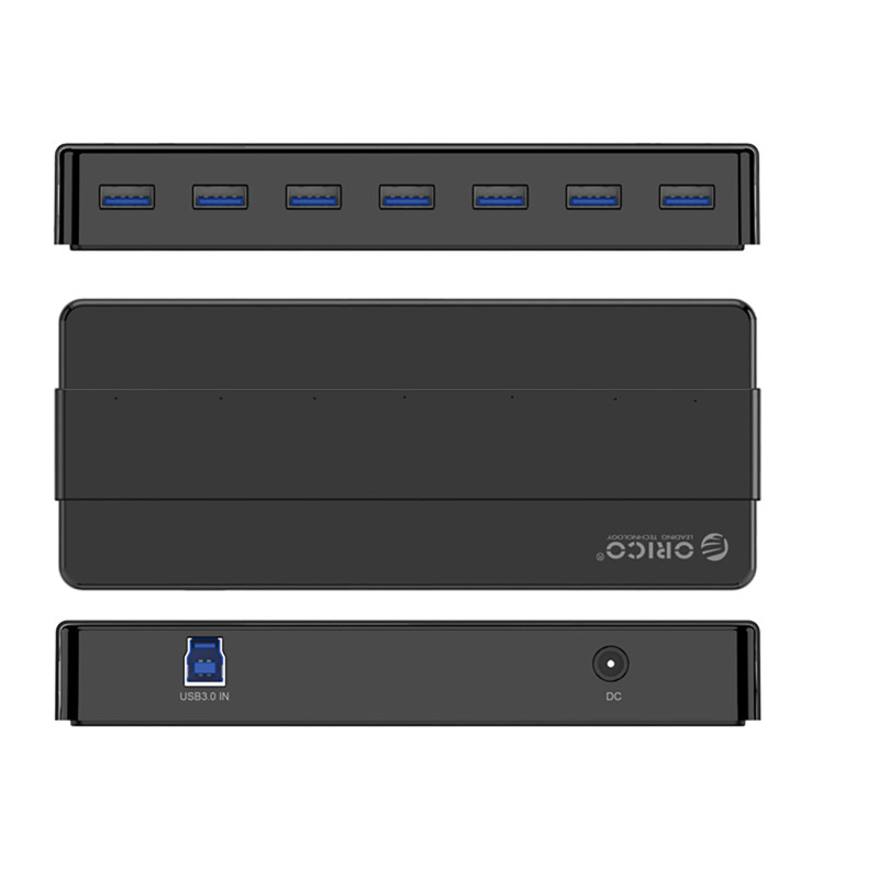 Stebulės skirstytuvas H7928-U3-V1 7x USB-A – juodas