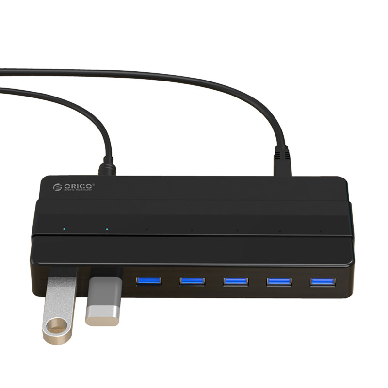 Stebulės skirstytuvas H7928-U3-V1 7x USB-A – juodas
