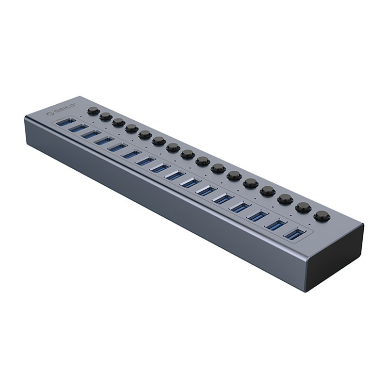 
BT2U3-16AB šakotuvas su 16x USB-A jungikliais – pilka
