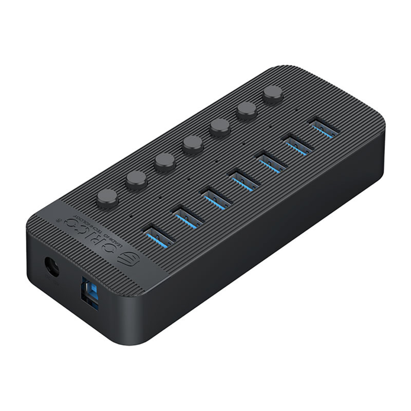 Hub CT2U3-7AB su 7x USB-A jungikliais - juodas