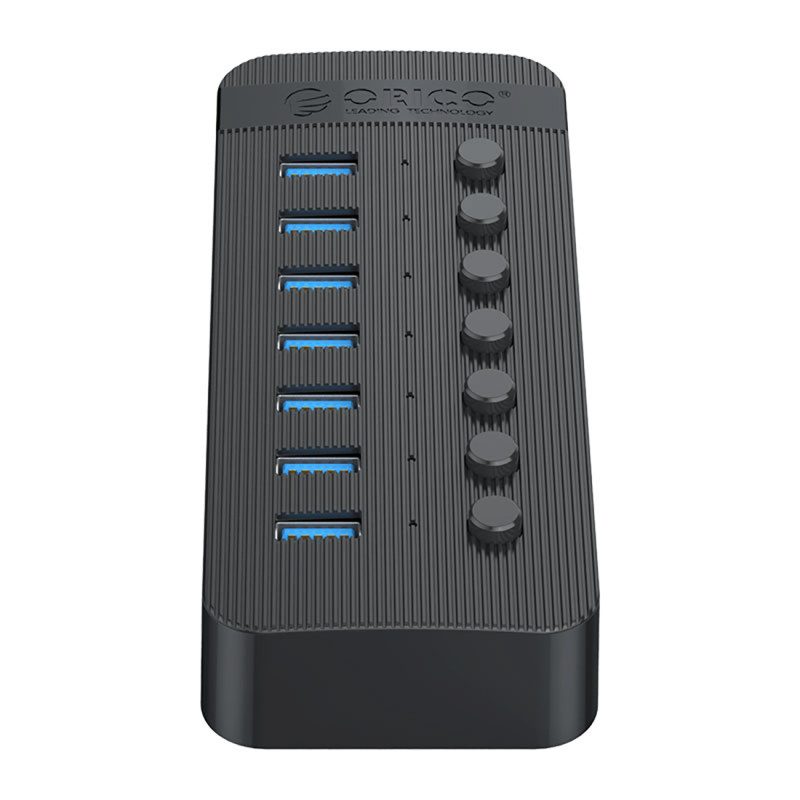 Hub CT2U3-7AB su 7x USB-A jungikliais - juodas