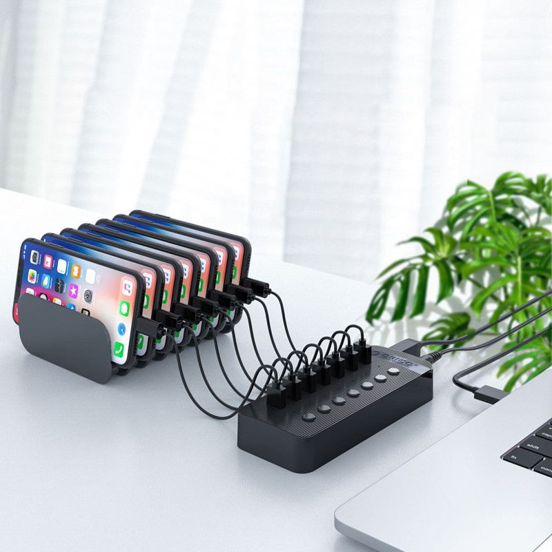 Hub CT2U3-16AB su 16x USB-A jungikliais - juodas