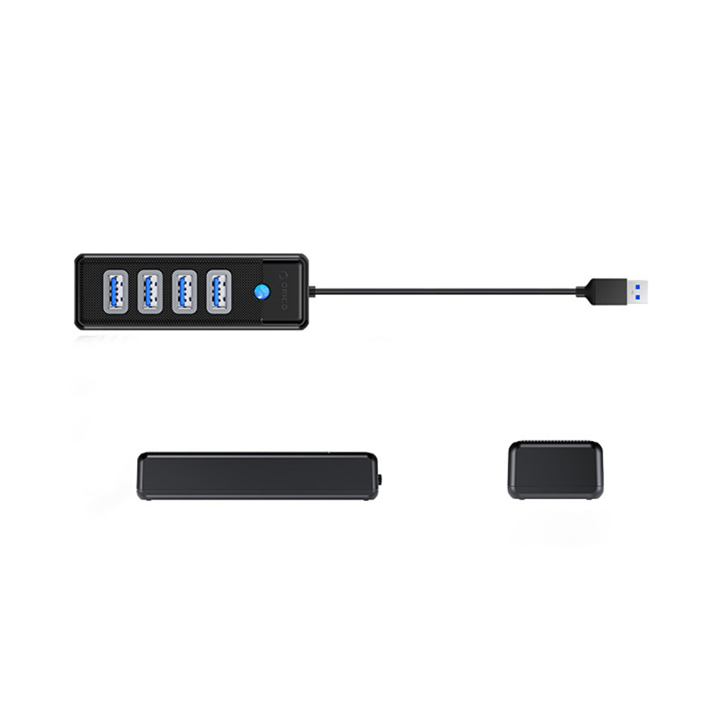 Stebulės skirstytuvas PW4U-U3 USB-A - 4x USB-A - juodas