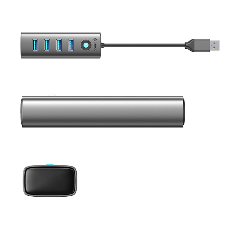Stebulės adapterio skirstytuvas PDD4U-U3 4x USB-A - pilka