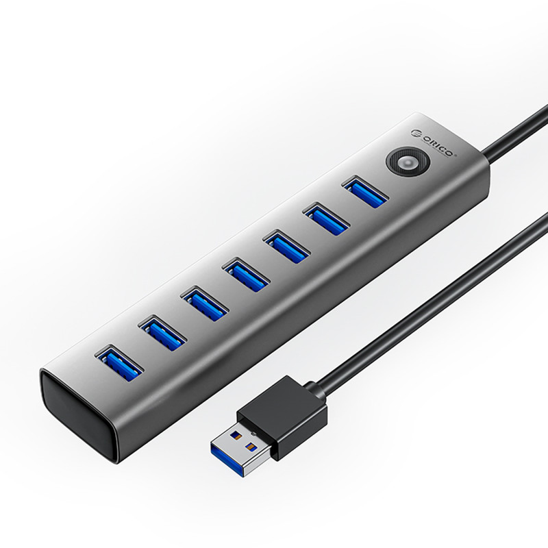 
Hub CL7U-U3 skirstytuvas 7x USB-A USB-C 5V 3A 1m - pilka

