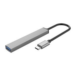 
Hub AH-13 doko stoties skirstytuvas USB-C iki 4x USB-A – pilka
