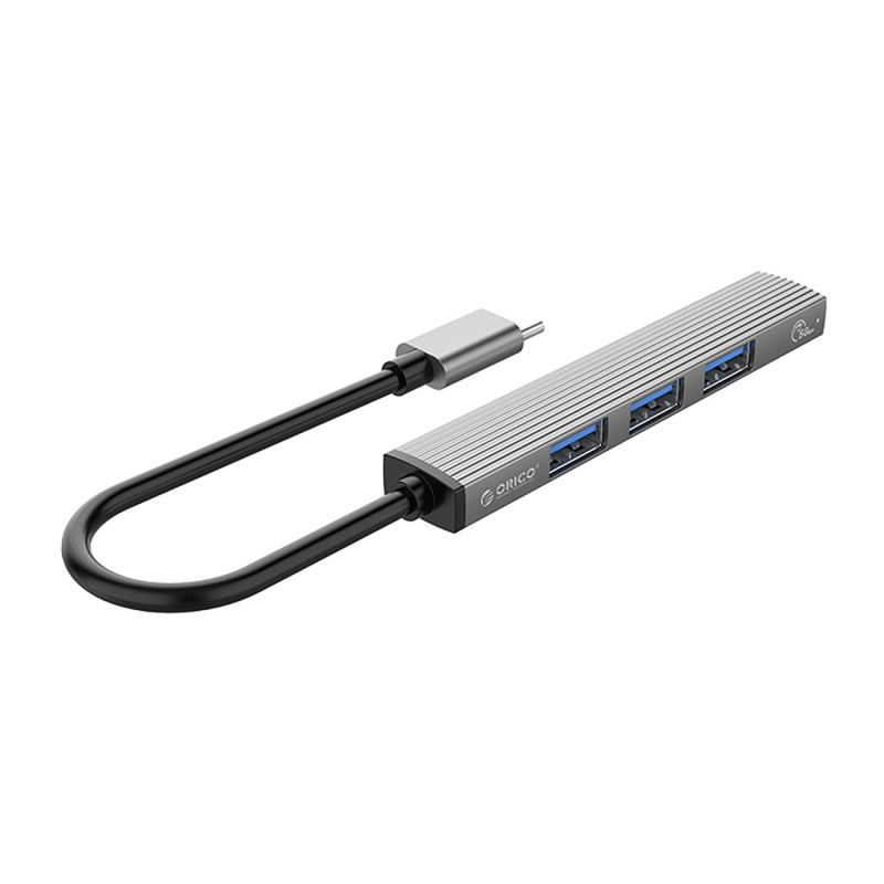 Hub AH-13 doko stoties skirstytuvas USB-C iki 4x USB-A – pilka