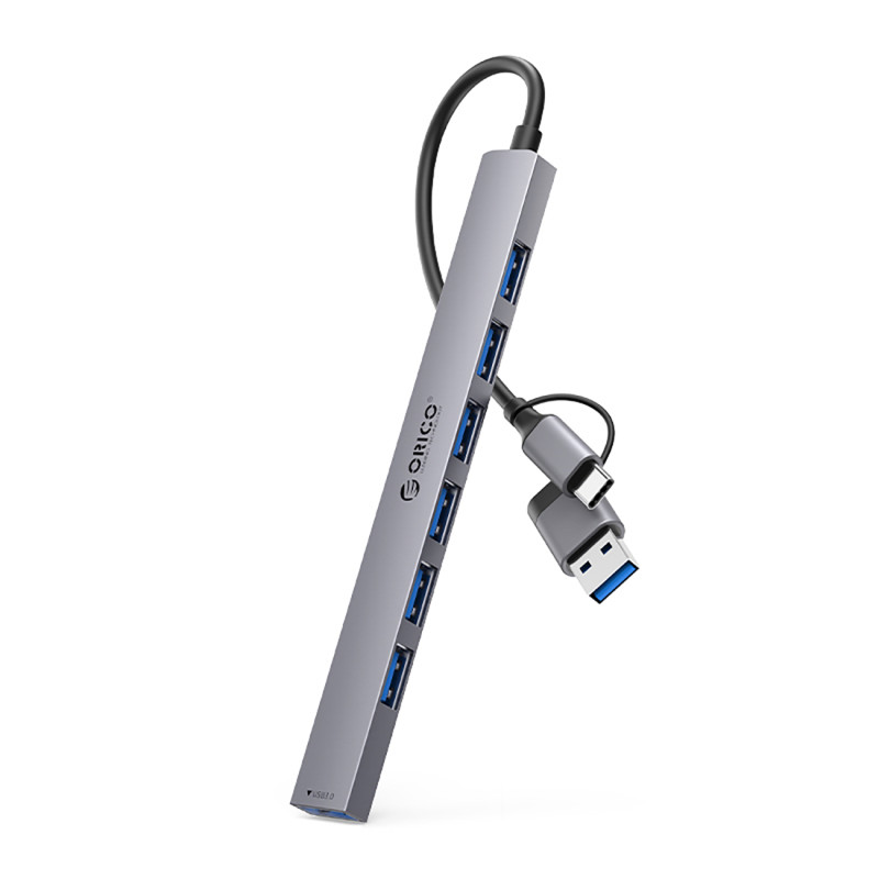 
Hub YSA2-U3 USB-A / USB-C prijungimo stotelė iki 7x USB-A – pilka
