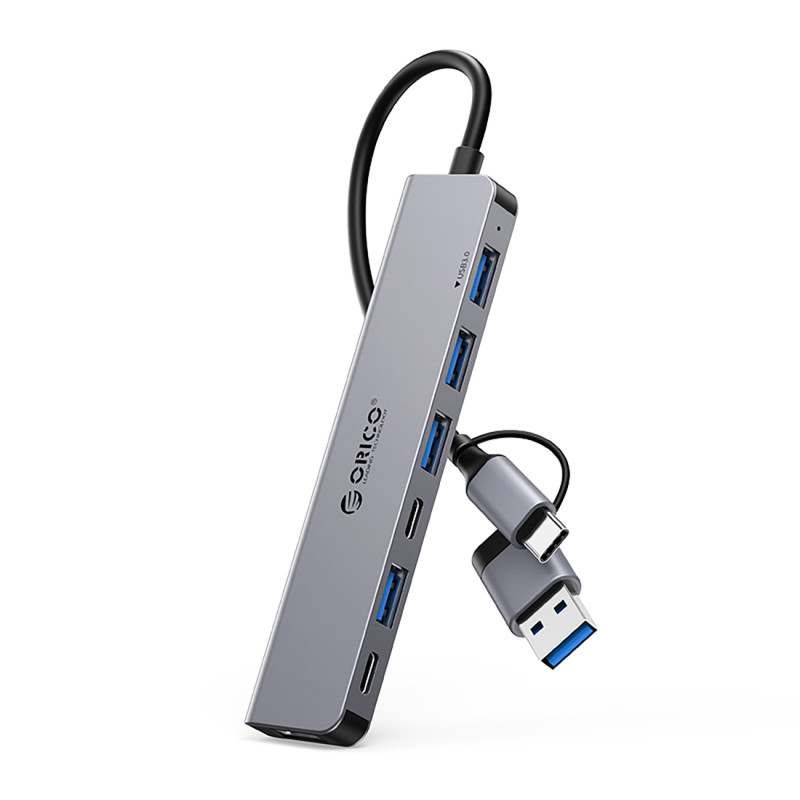
Hub YSA7-U3 USB-A / USB-C į USB-A USB-C prijungimo stotis – pilka
