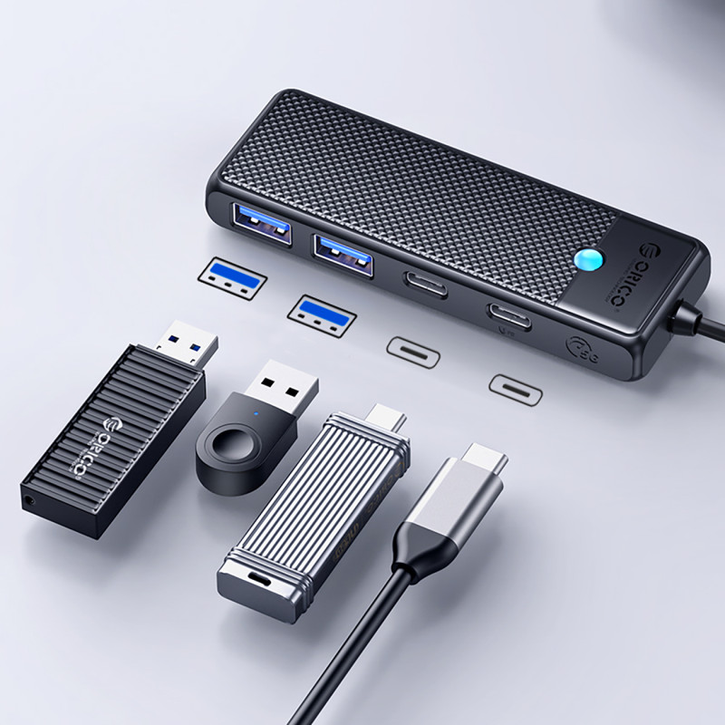 Hub PAPW2AC-C3 USB-C į USB-A USB-C skirstytuvas – juodas