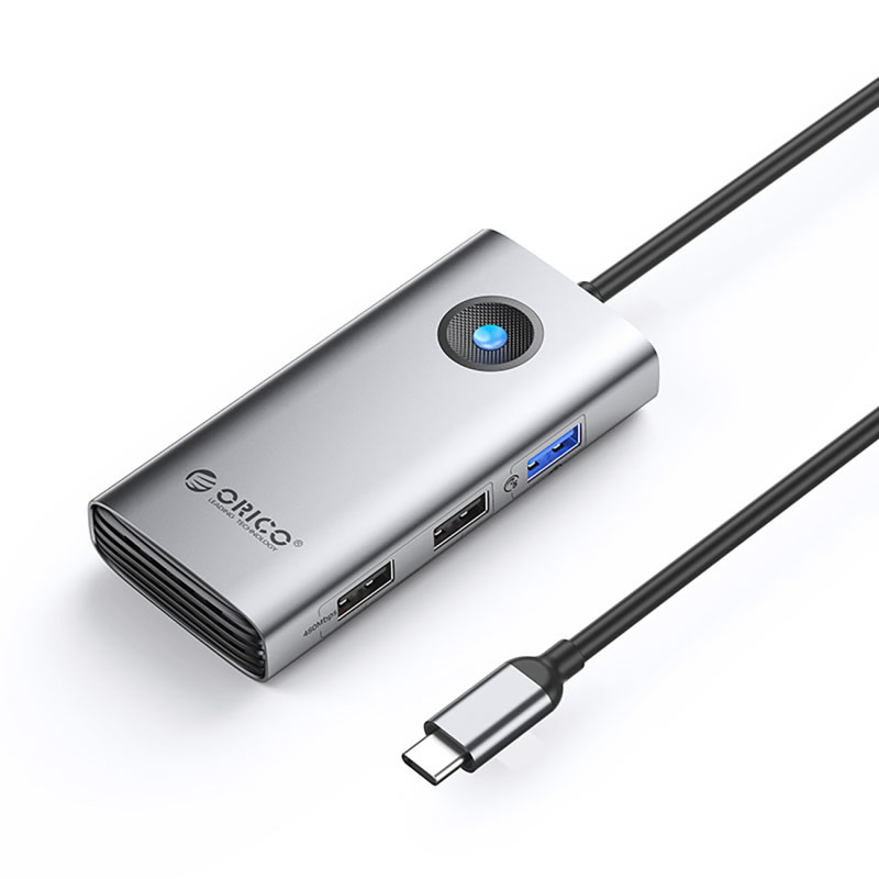 
Hub PW11-5P USB-C į USB-A USB-C PD HDMI skirstytuvas – pilka
