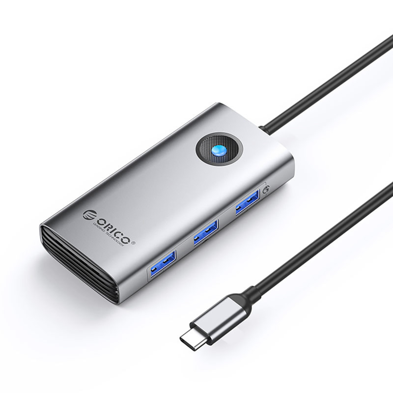 
Hub PW11-6P USB-C į USB-A USB-C HDMI skirstytuvas – pilka
