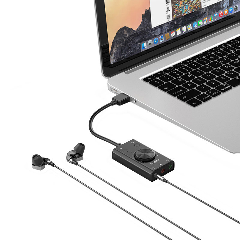 SC2 išorinė daugiafunkcė USB-A garso plokštė – juoda