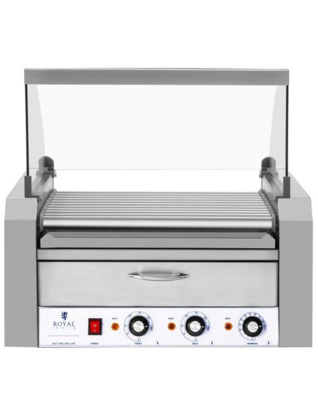 Roletas su dangteliu ir kaitinimo stalčiumi bandelėms 20 dešrelių HotDog 2600W 230V Royal Catering Roletas su dangteliu ir kaitinimo stalčiumi bandelėms 20 dešrelių HotDog 2600W 230V Royal Catering