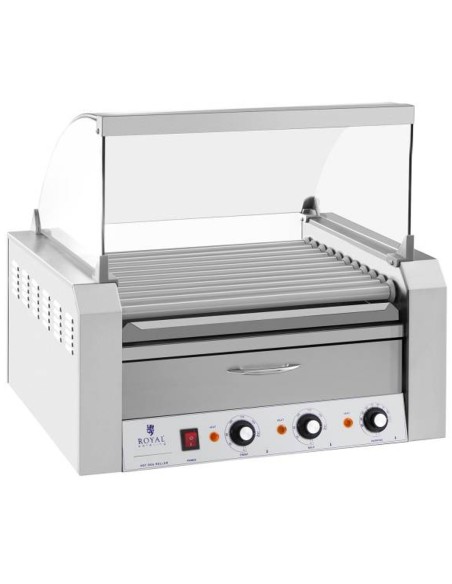 Roletas su dangteliu ir kaitinimo stalčiumi bandelėms 20 dešrelių HotDog 2600W 230V Royal Catering Roletas su dangteliu ir kaitinimo stalčiumi bandelėms 20 dešrelių HotDog 2600W 230V Royal Catering