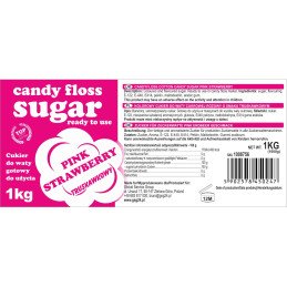 Spalvingas cukrus cukraus vatai rožinės braškių skonio 1kg