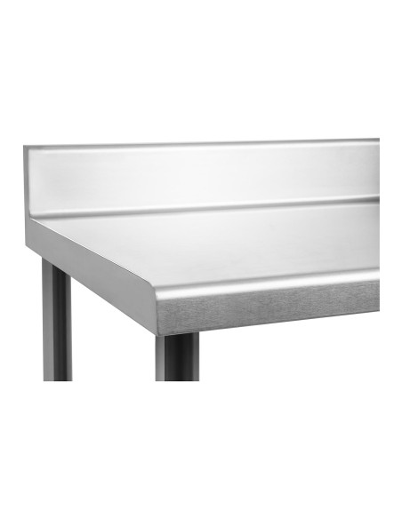 Stalas su sieniniu gastronominiu stalviršiu su apvadu ir lentyna 180x60cm Stalas su sieniniu gastronominiu stalviršiu su apvadu ir lentyna 180x60cm