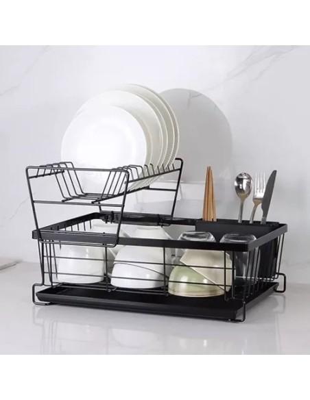 Dviaukštė indų džiovyklė 43x29x27 cm juoda