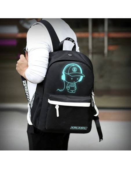 Kruzzel 19374 USB švytinti kuprinė