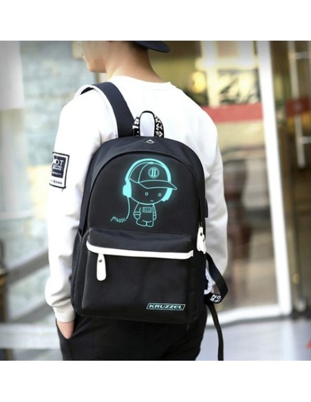 Kruzzel 19374 USB švytinti kuprinė