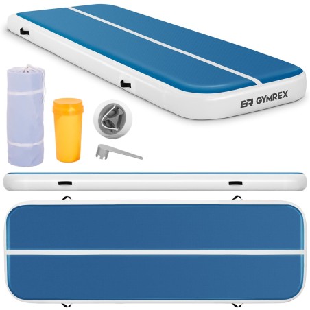 Čiužinio kilimėlis, akrobatinis pripučiamas gimnastikos takas, ilgis 3 m, mėlynos ir baltos spalvos