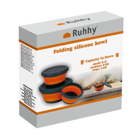 Silikoniniai sulankstomi dubenėliai - 3 vnt. Ruhhy 20781