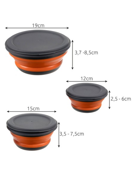 Silikoniniai sulankstomi dubenėliai - 3 vnt. Ruhhy 20781