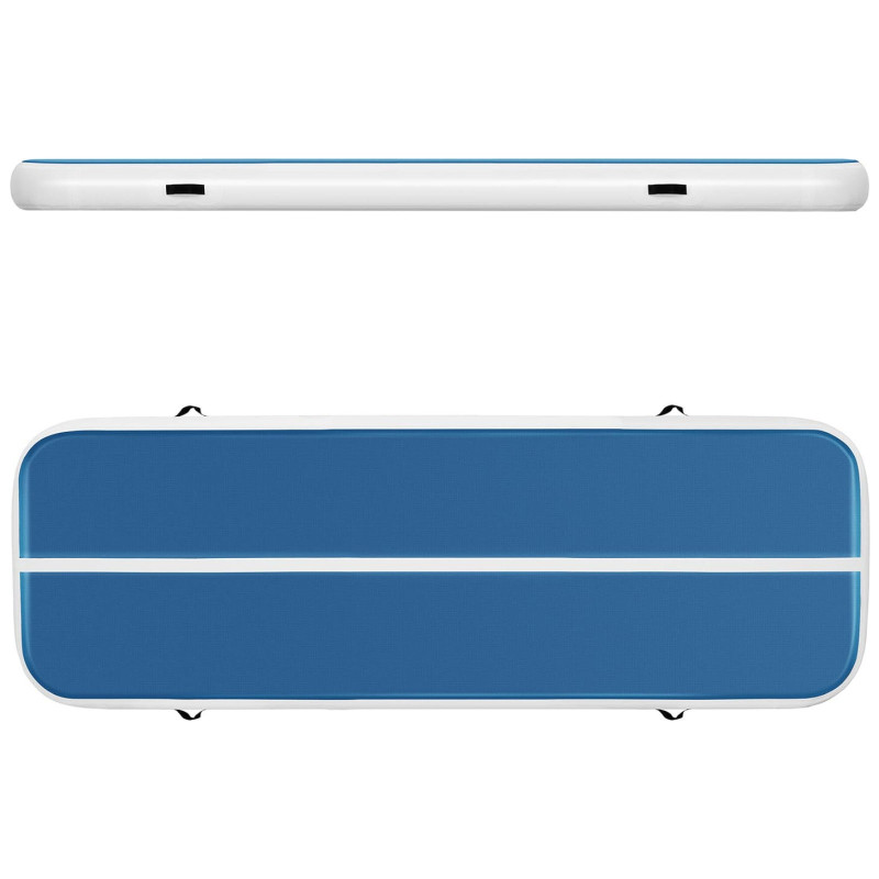 Čiužinio kilimėlis, akrobatinis pripučiamas gimnastikos takas, ilgis 3 m, mėlynos ir baltos spalvos