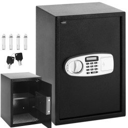 Elektroninis namų biuro seifas su plienine kombinuota spyna 36x35x52 cm