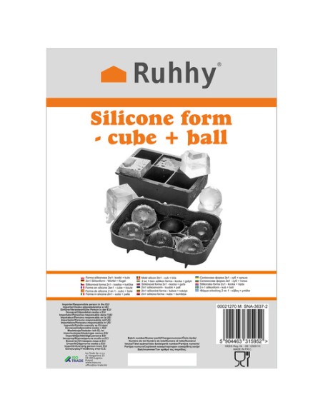Silikoninė forma 2in1 - kubeliai + rutuliukai Ruhhy 21270