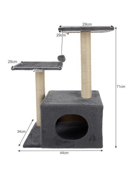 Katės medis 71cm pilkas Purlov 21712