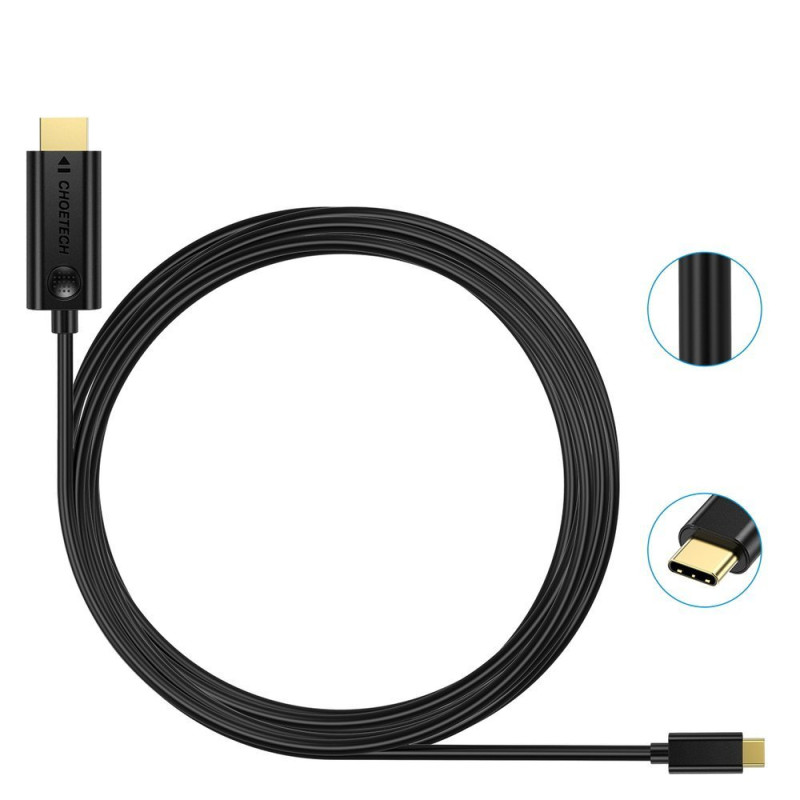 C tipo USB laidas – HDMI 4K 30Hz 3m juodas