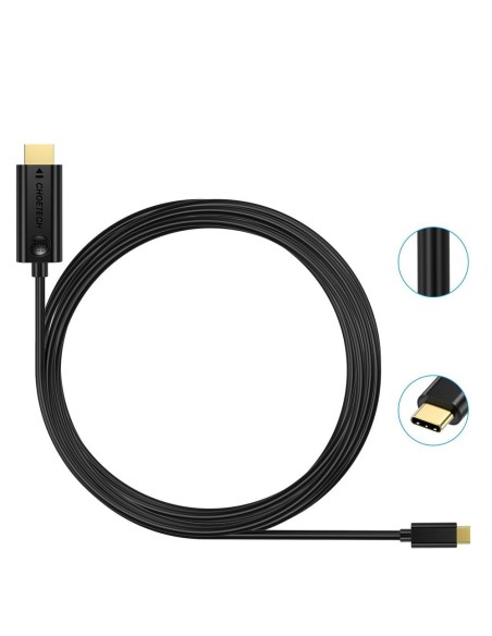 C tipo USB laidas – HDMI 4K 30Hz 3m juodas