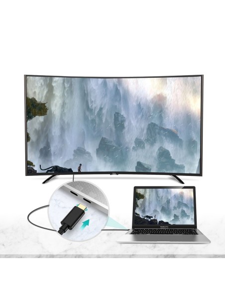 C tipo USB laidas – HDMI 4K 30Hz 3m juodas