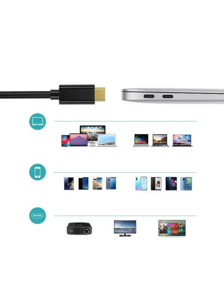 C tipo USB laidas – HDMI 4K 30Hz 3m juodas