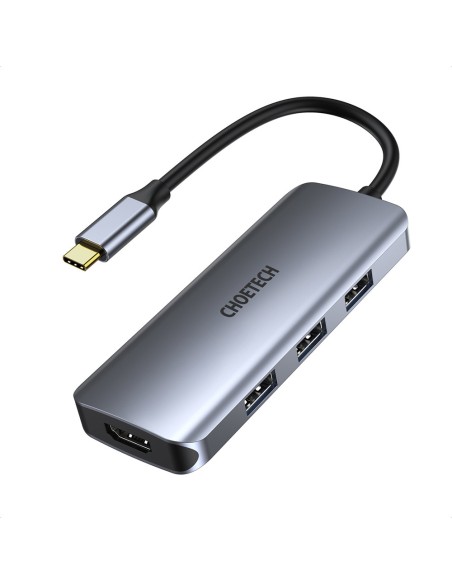 Daugiafunkcis USB HUB Type C – 3xUSB kortelių skaitytuvas SD ir TF HDMI 4K 7in1 pilka Daugiafunkcis USB HUB Type C – 3xUSB kortelių skaitytuvas SD ir TF HDMI 4K 7in1 pilka